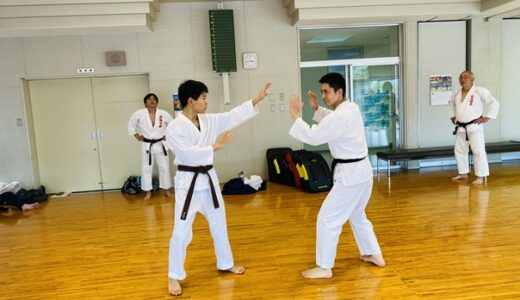 香川大学空手道部のさとしさんが出稽古 大人の稽古は審査や大会用の組手をガッツリ